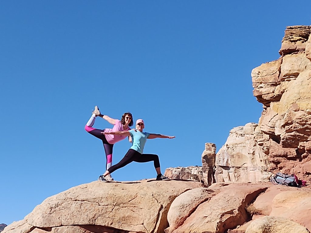 Yoga on a rock